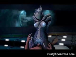 3D Creepy Alien lover Rides Human Dick!